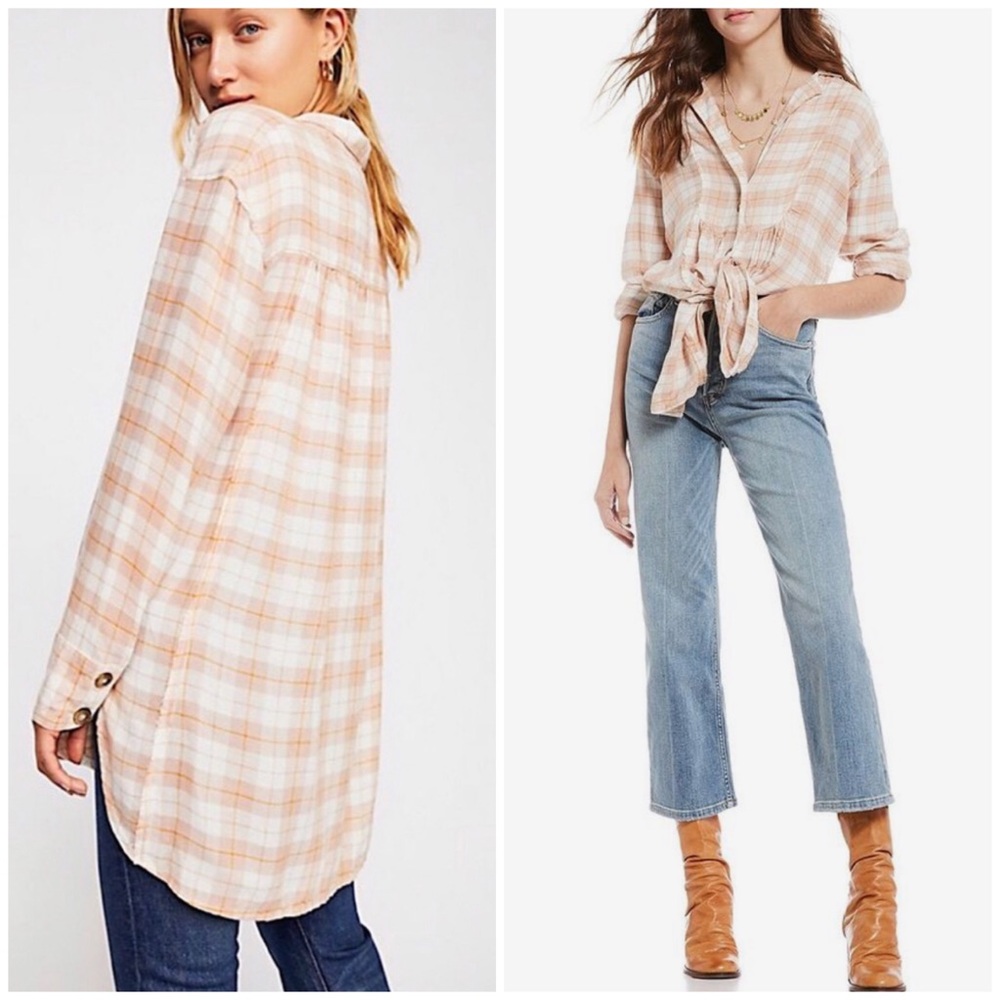 Free People All About The Feels Plaid Top